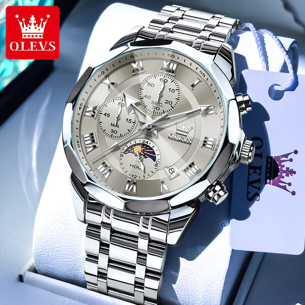 OLEVS 3675 Men's Stainless Steel Quartz Watch