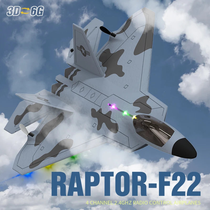 F22S Remote-Control Airplane – Gyro & LED Bundle Options