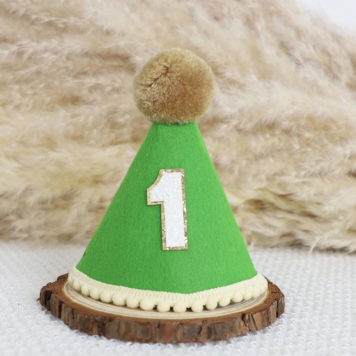 1st Birthday Hat Handmade Party Decoration Cone Hat Pet Hat First Birthday Photography Atmosphere Prop for Girls and Boys