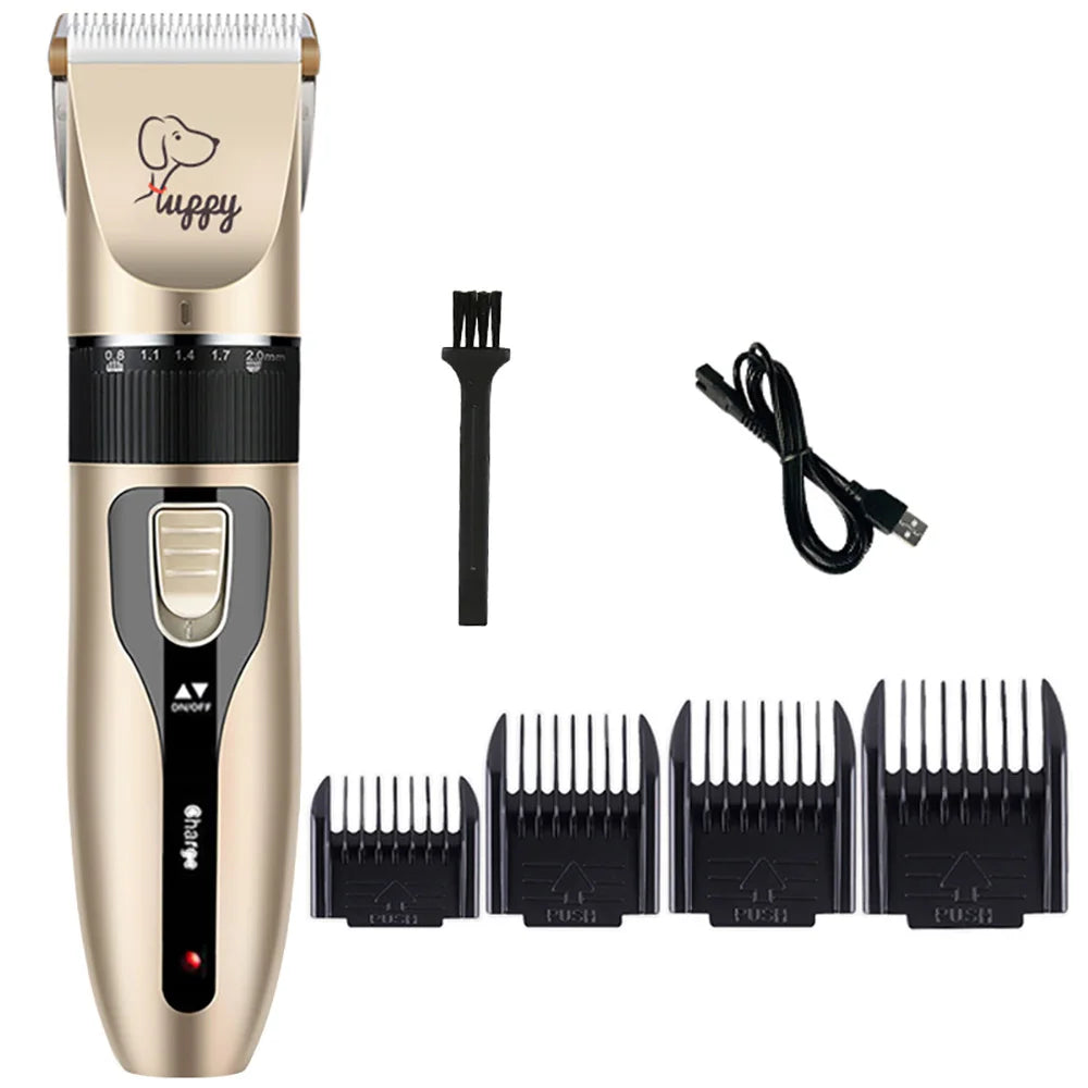Rechargeable Pet Grooming Clippers – Gold Kit Options