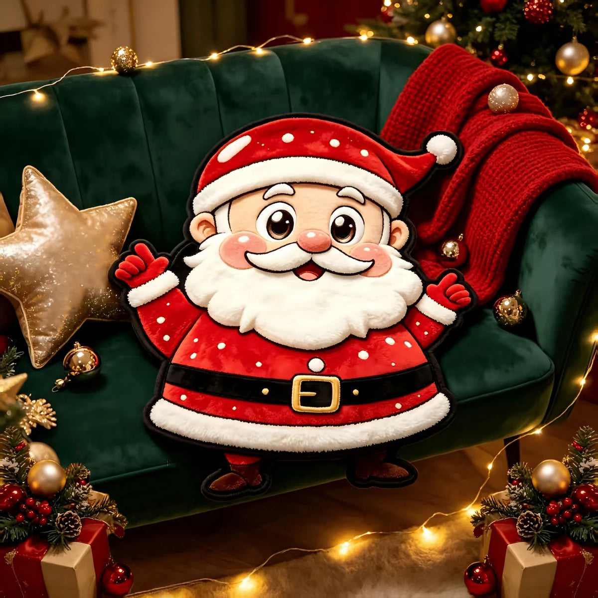 Santa Claus Shaped Plush Christmas Blanket