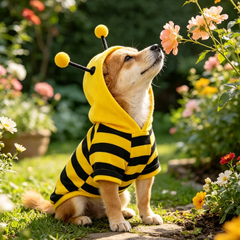 Striped Bee Hoodie for Cats & Small Dogs – XS–XXL