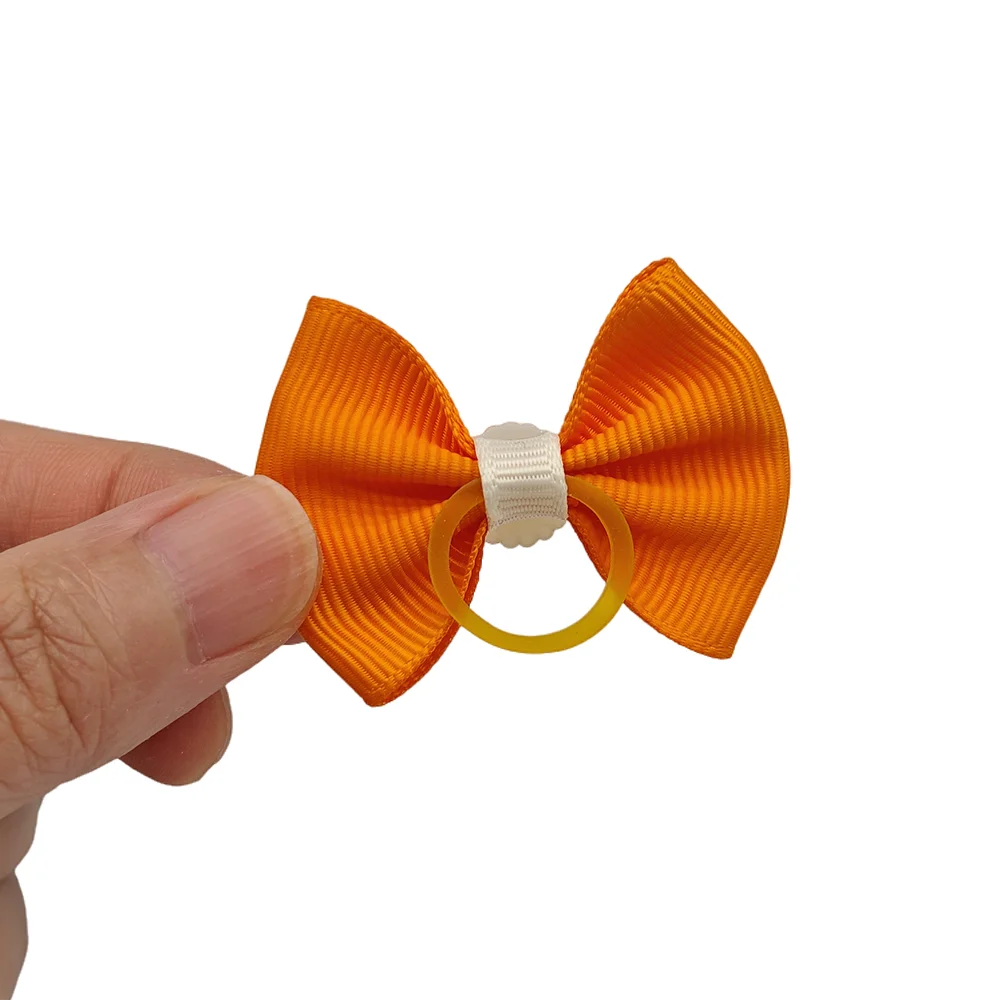 Dog Hair Bows with Elastic Bands – Mixed 10-Pack