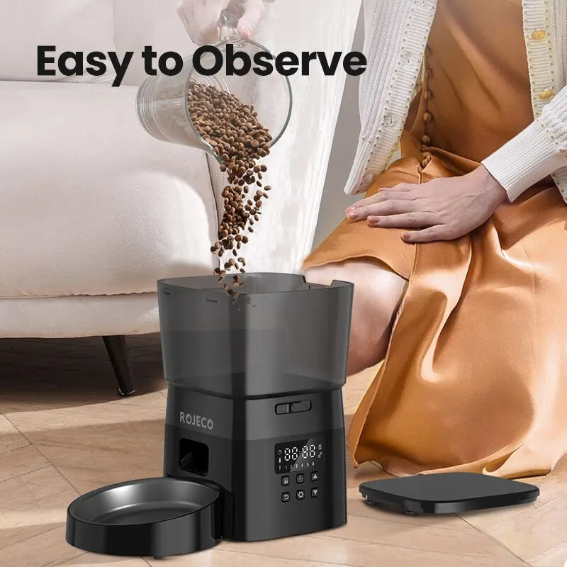 ROJECO 2L Automatic Pet Feeder – Button Controls