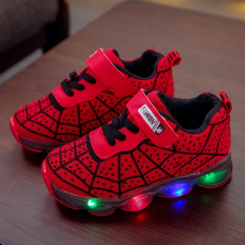 Kids’ Light-Up Spider Web Sneakers