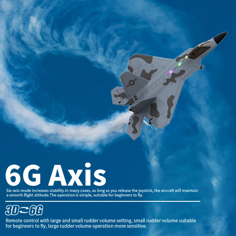 F22S Remote-Control Airplane – Gyro & LED Bundle Options