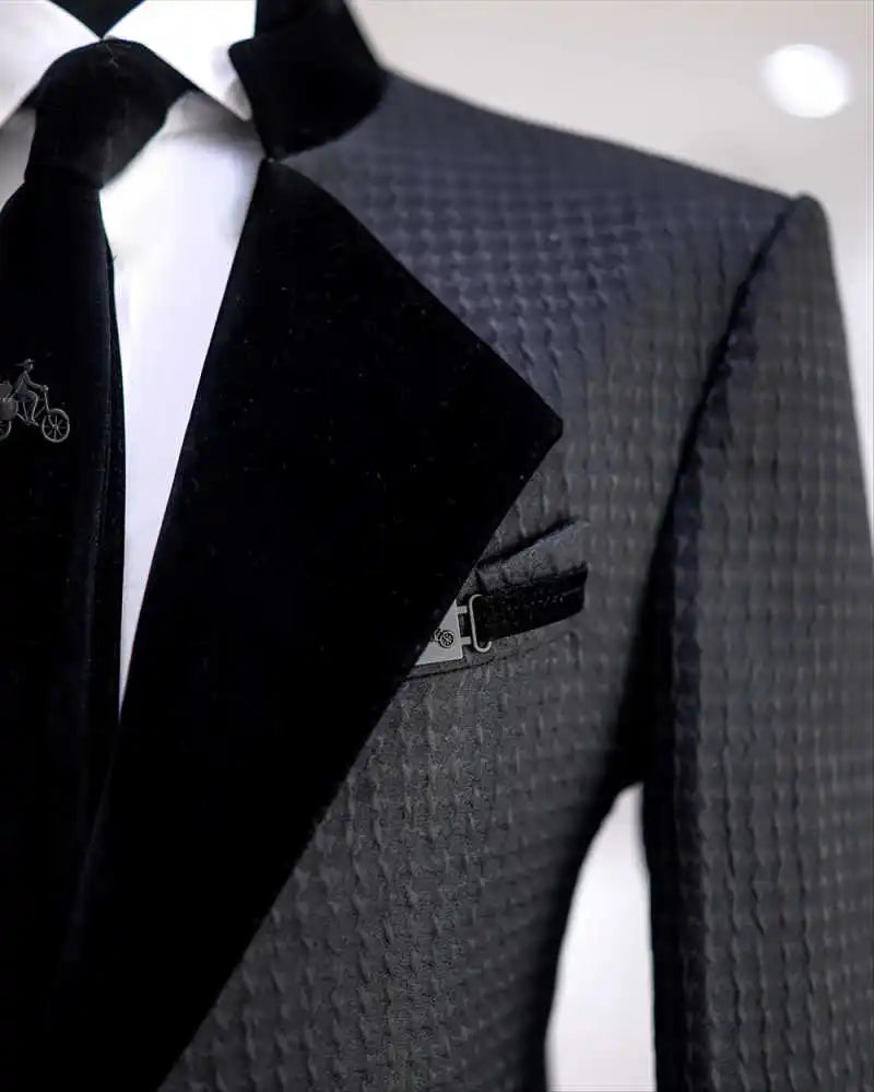 Men's Textured Formal Suit for Weddings & Evening Events