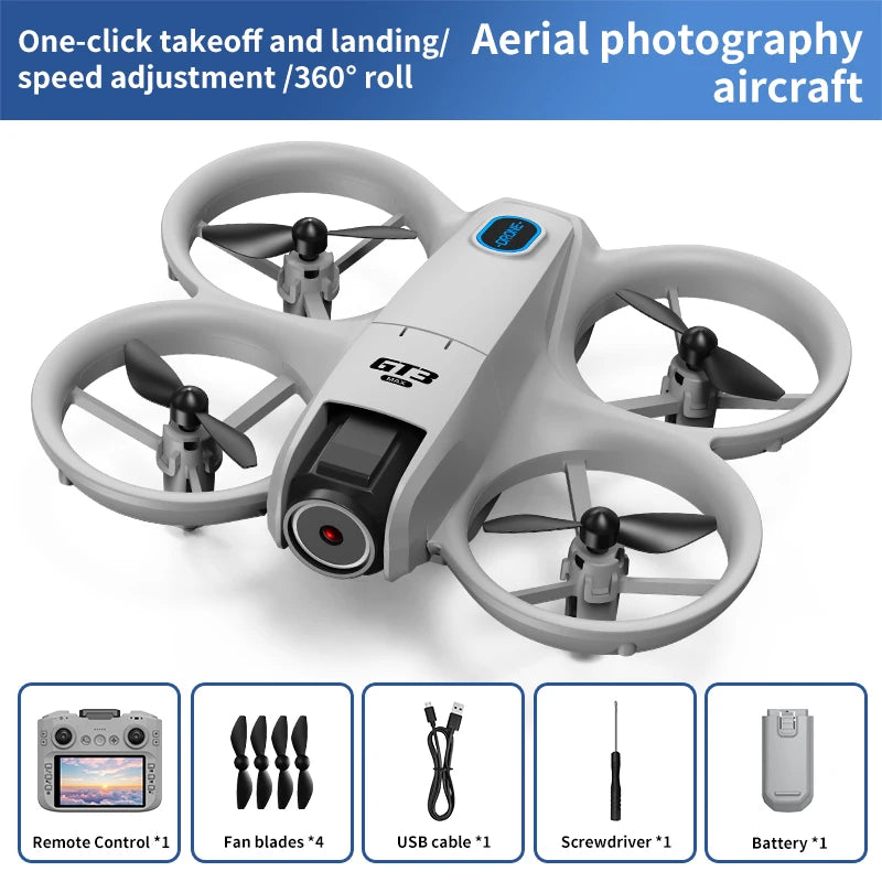 GT3 Dual-Camera Drone with Screen Controller & Propeller Option