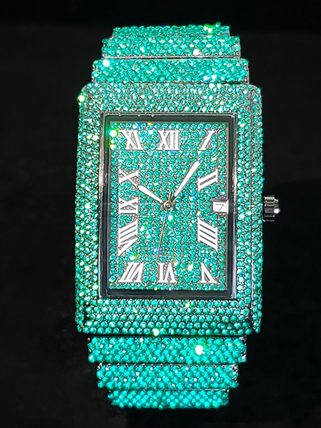 Green Rectangular Quartz Watch