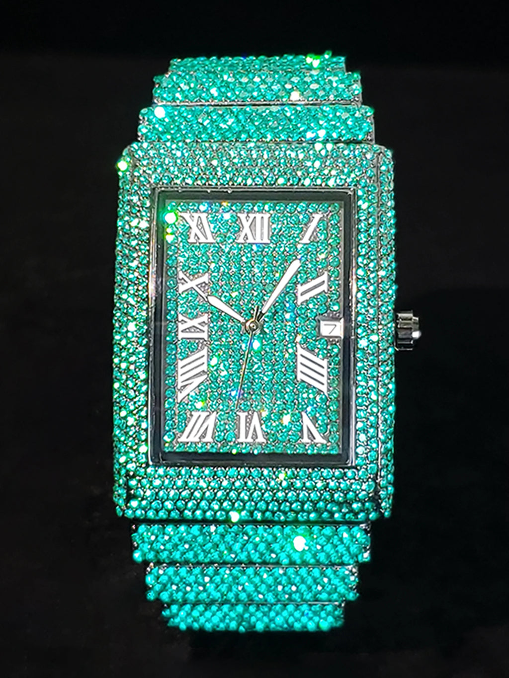 Green Rectangular Quartz Watch