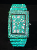 Green Rectangular Quartz Watch