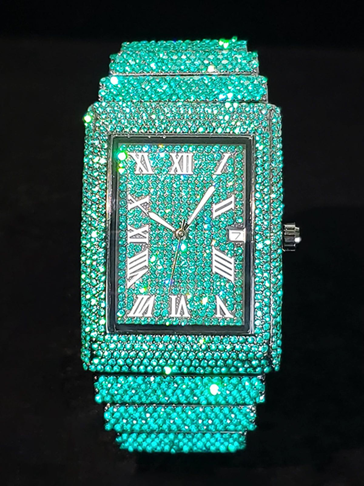 Green Rectangular Quartz Watch