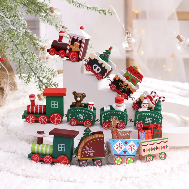 Mini Christmas Train Decorations – Holiday Colors