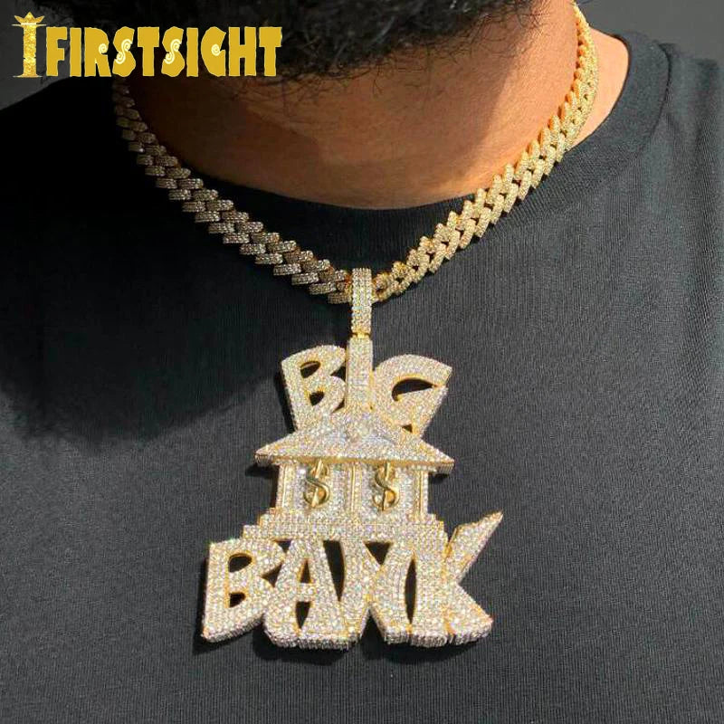 Cubic Zirconia Dollar-Symbol Pendant Necklace