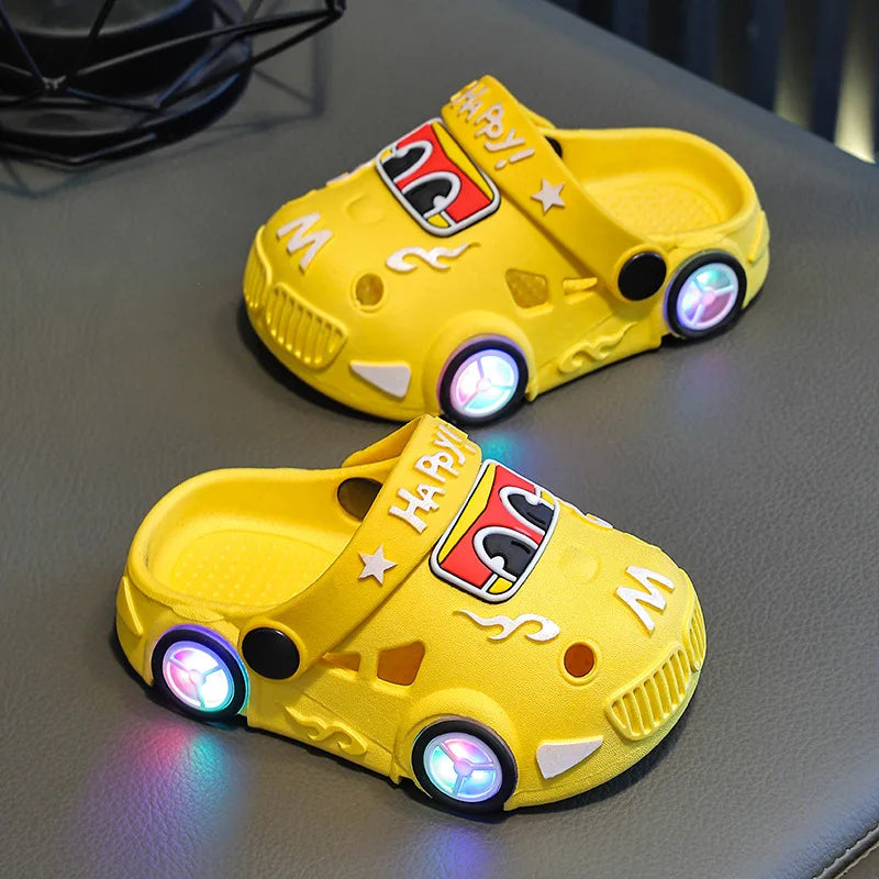 Kids’ Light-Up Car Clogs with Heel Strap