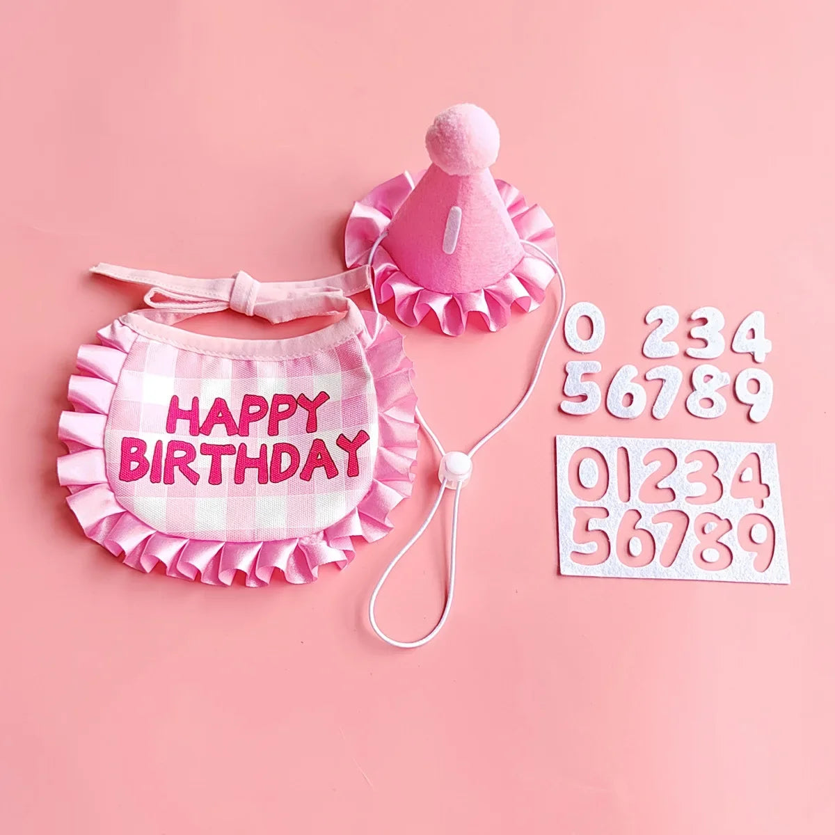 Pet Birthday Hats & Ruffled Bibs – Sets or Separates