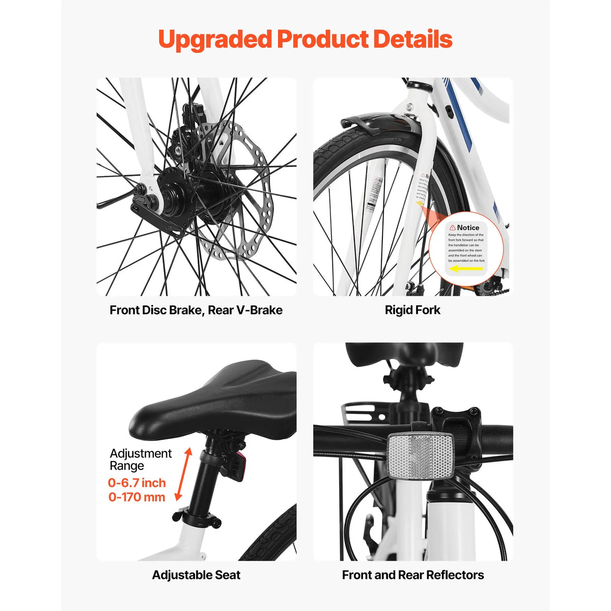 700c Step-Through 7-Speed Hybrid Bicycle