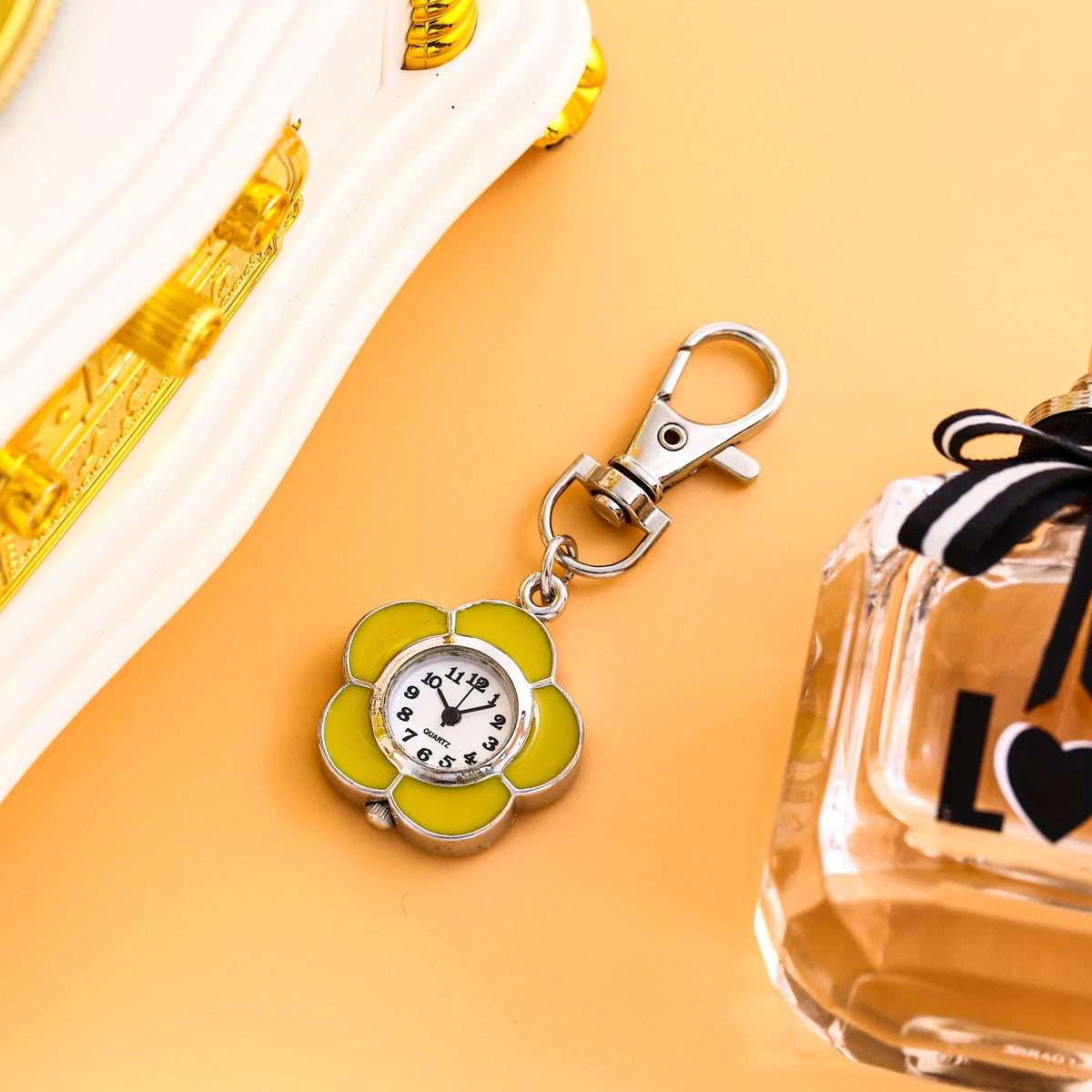 Colorful Flower Quartz Clip-On Watch