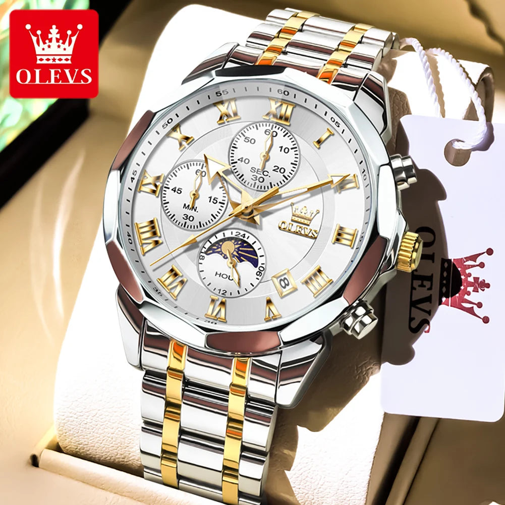 OLEVS 3675 Men's Stainless Steel Quartz Watch