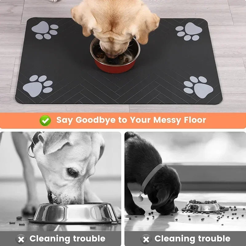Paw-Print Pet Feeding Mat – Small or Large