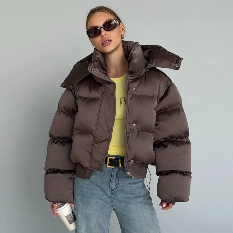 Women's Short Hooded Puffer Jacket
