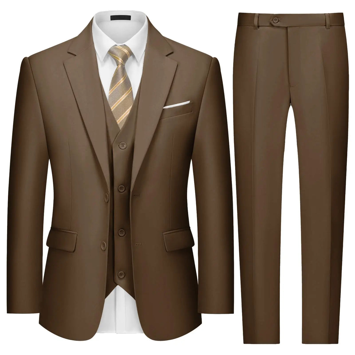Men's Classic Solid-Color Suit for Weddings & Business