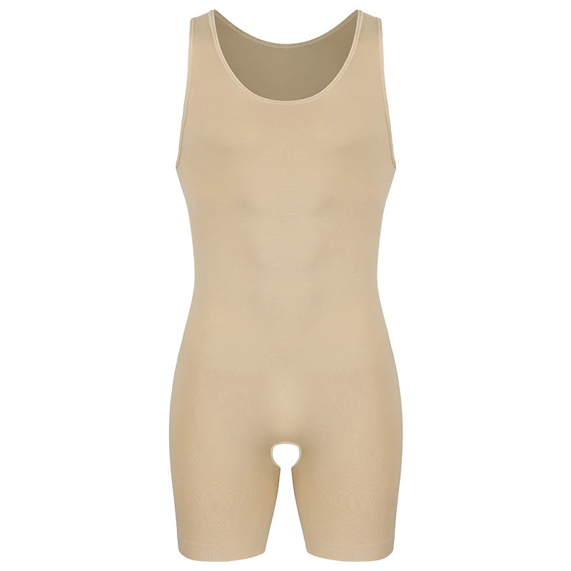 Men’s Sleeveless Compression Bodysuit – Black or Nude
