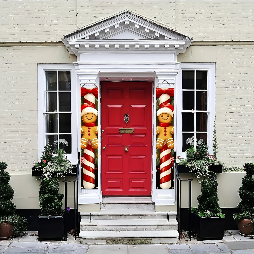 Gingerbread & Candy Cane Christmas Door Banner