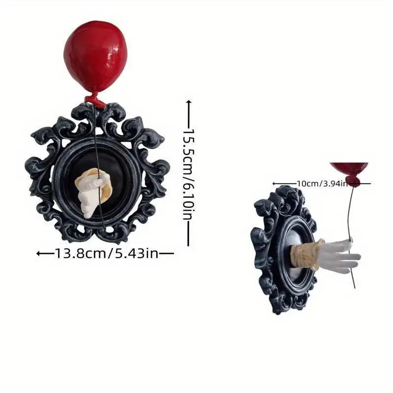 Gothic Hand & Red Balloon Wall Decoration