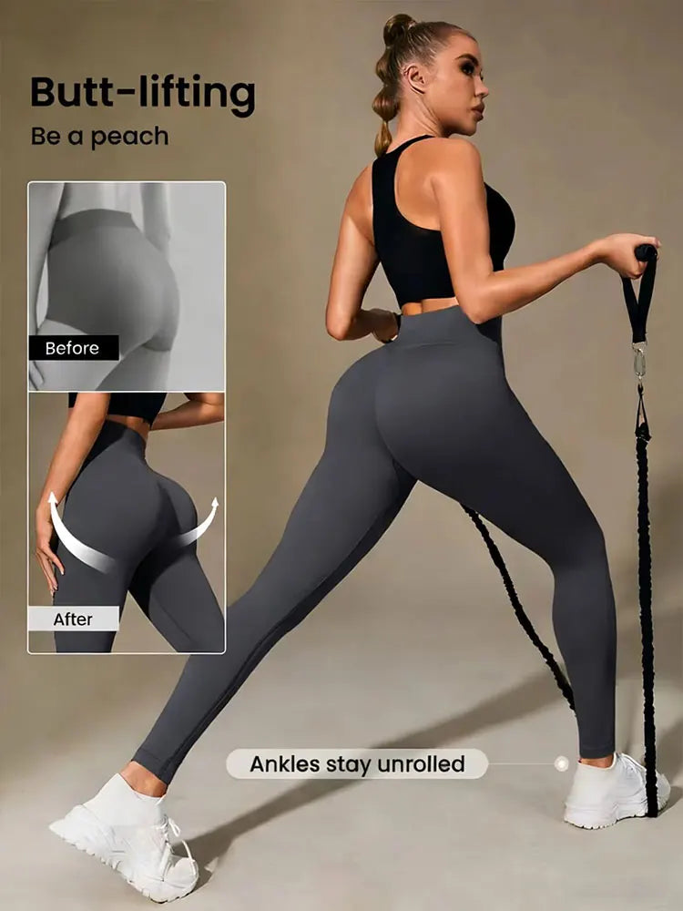 Women’s High-Waist Leggings – Brown, Gray or Black