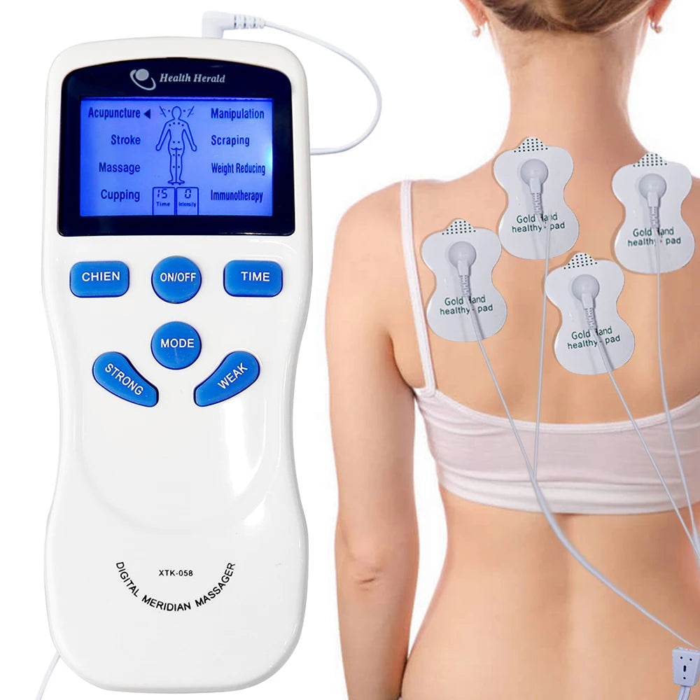 8-Mode Dual-Channel Electronic Muscle Stimulator & Pad Options