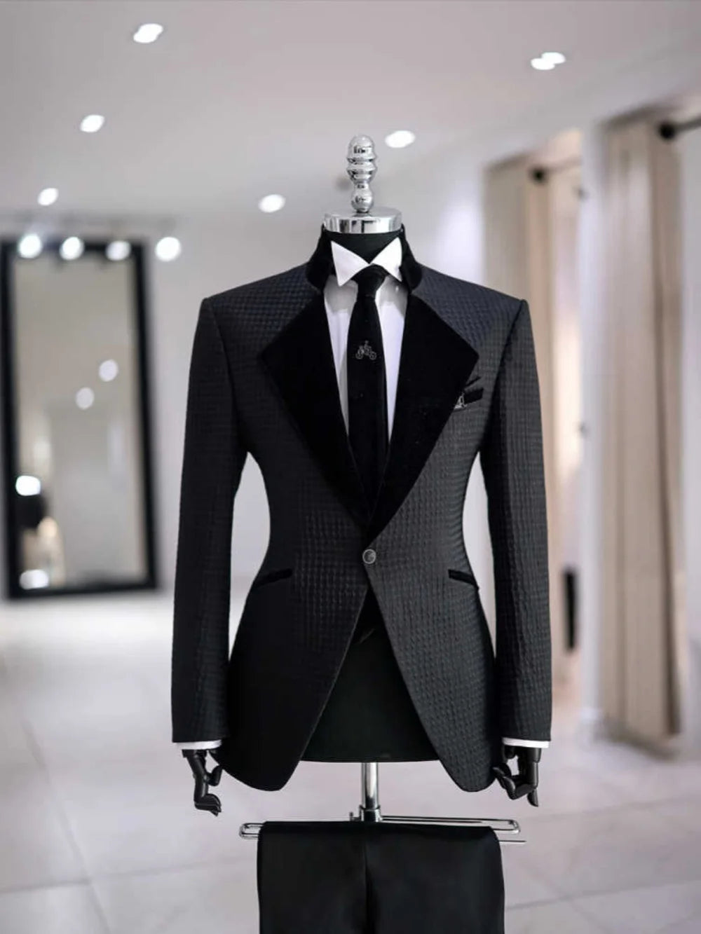 Men's Textured Formal Suit for Weddings & Evening Events