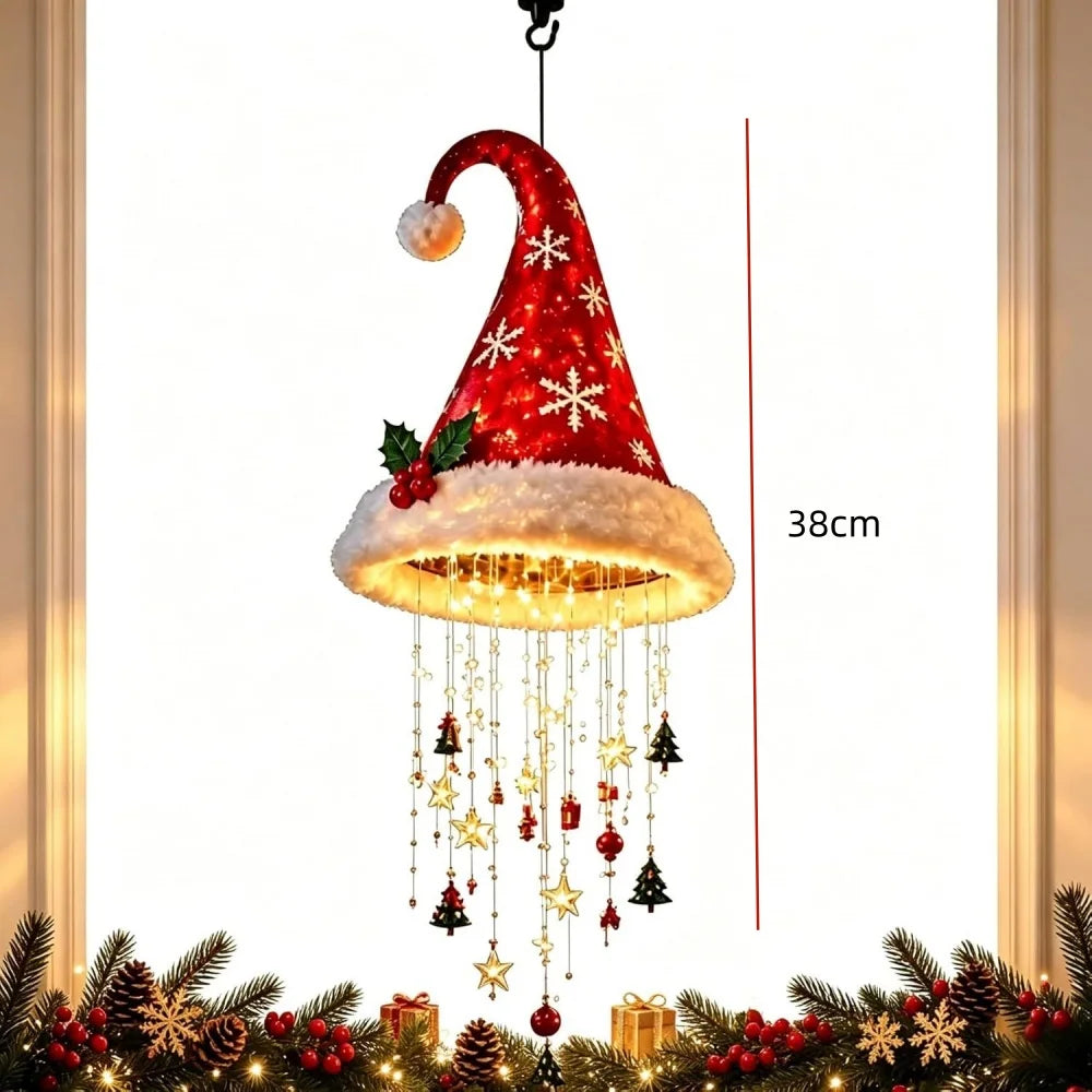 Light-Up Santa Hat Hanging Decoration