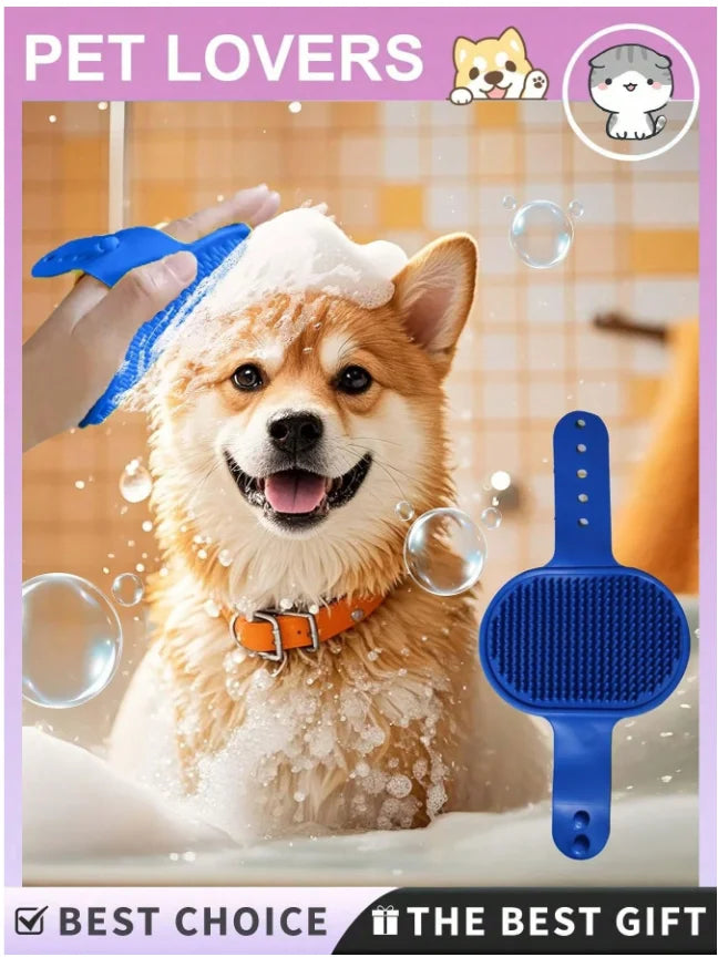 Blue Pet Grooming Gloves – Single Glove or 3-Piece Kit