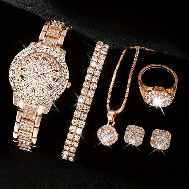 Round Roman Numeral Quartz Bracelet Watch