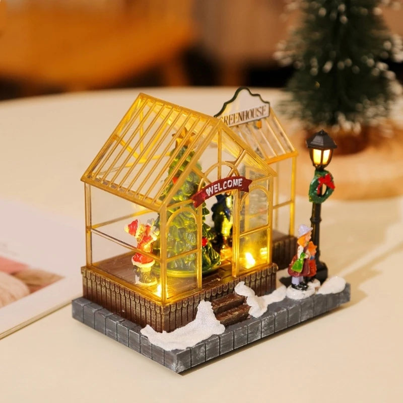 Musical Light-Up Christmas Greenhouse Scene