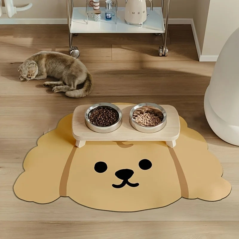 Cartoon Dog-Face Pet Feeding Mat – Four Sizes