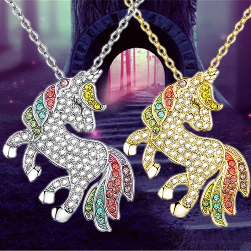 Sparkling Unicorn Pendant Necklace