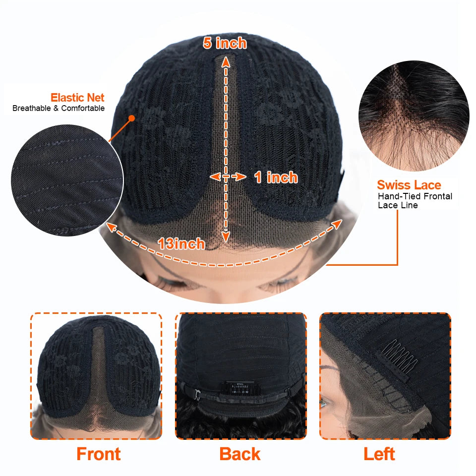 Body Wave T-Part Lace Front Wig, Human Hair, 16 to 32 Inches