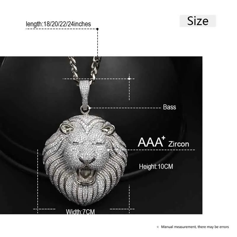 Lion Pendant Necklace with Rope Chain