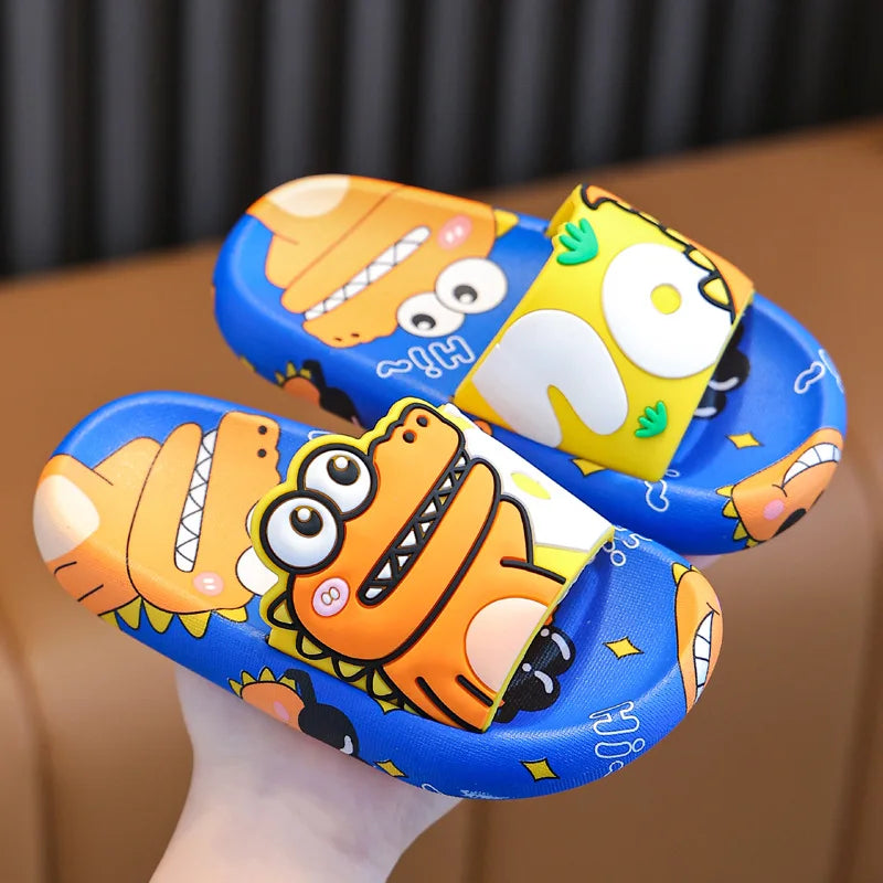 Kids’ Cartoon Dinosaur Slide Slippers