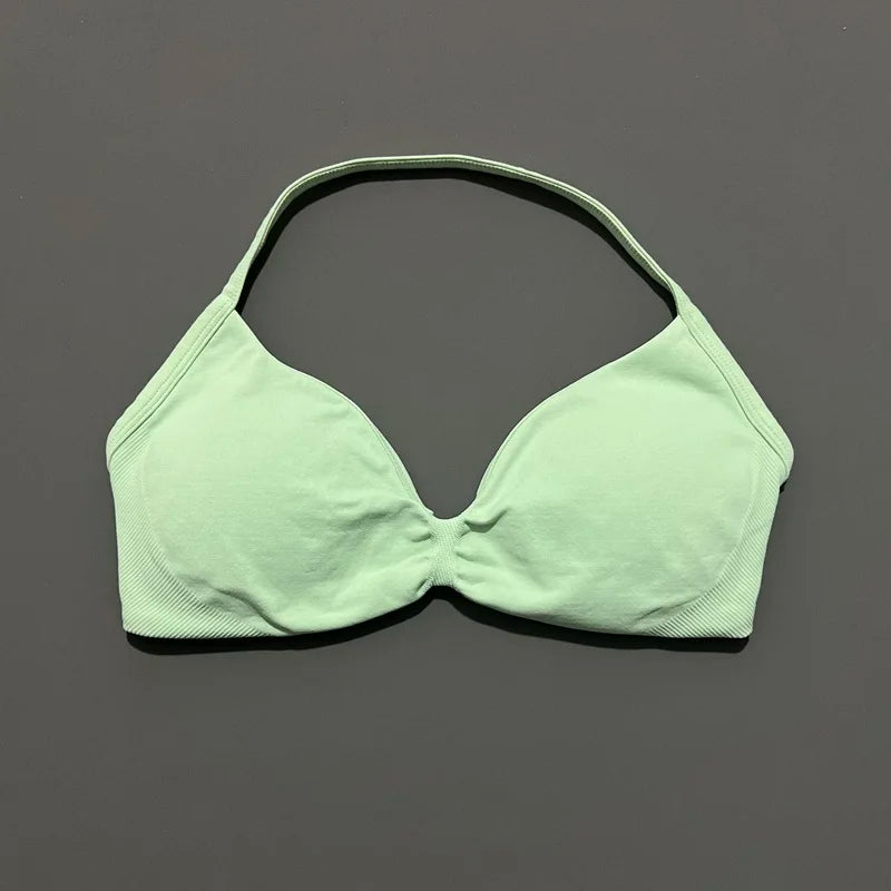 Women’s Halter Sports Bra – Open-Back Design