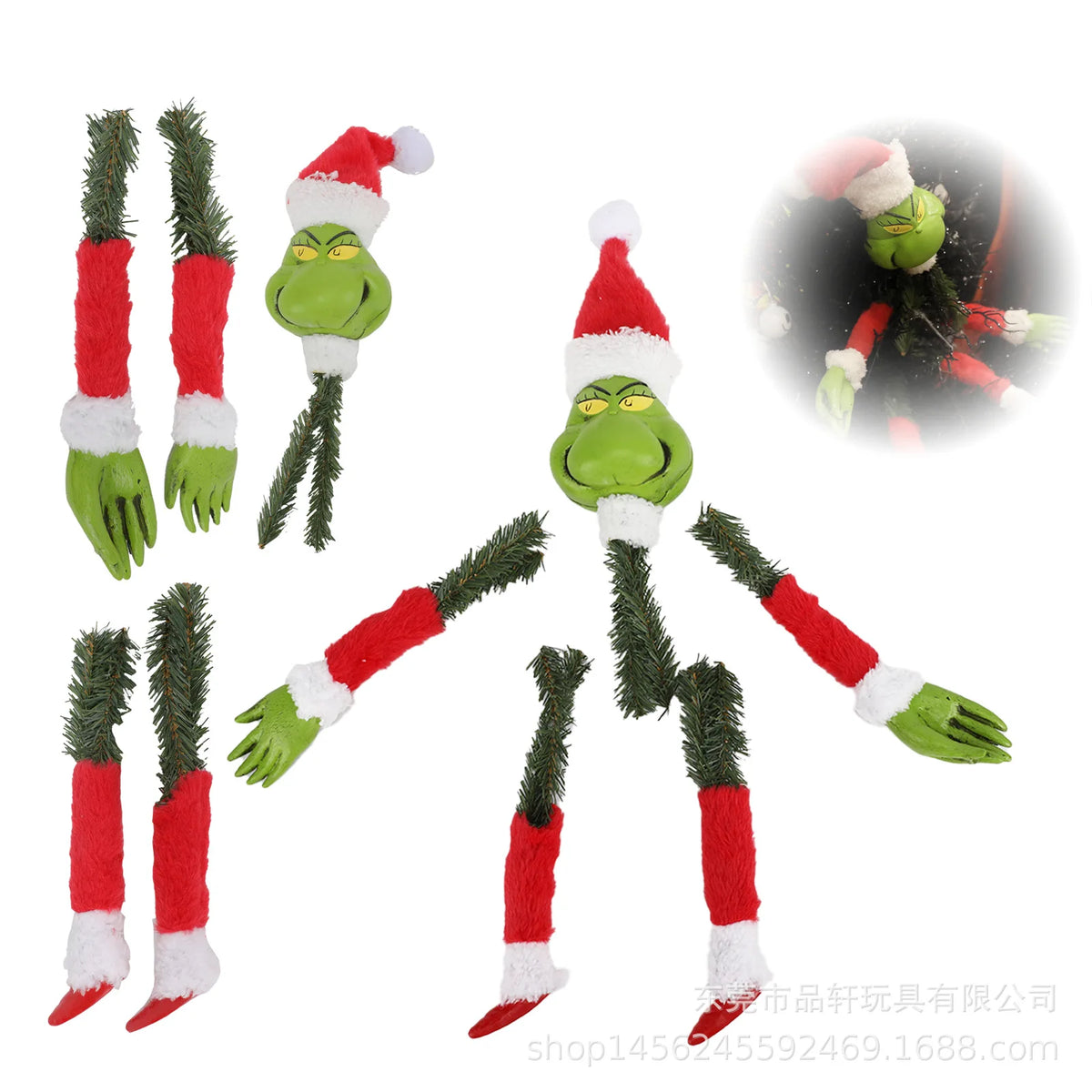 Green Monster Christmas Decorations – Wreath & Hanging Style Options