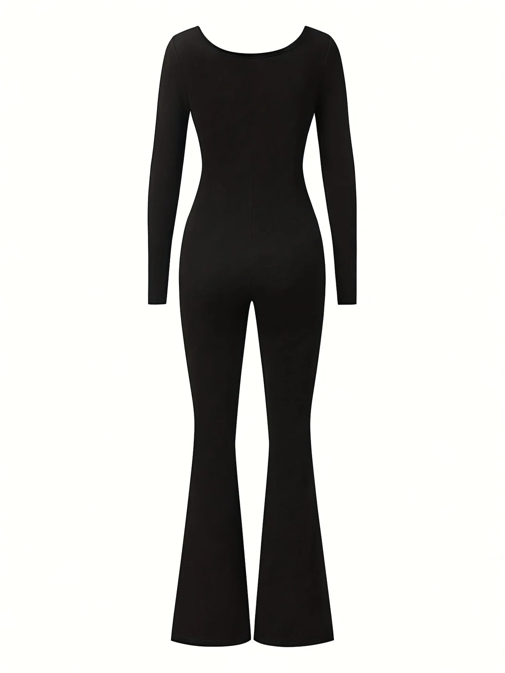 Women's Long-Sleeve U-Neck Jumpsuit