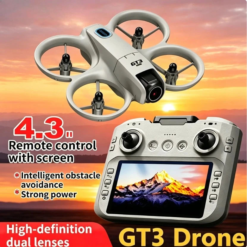 GT3 Dual-Camera Drone with Screen Controller & Propeller Option