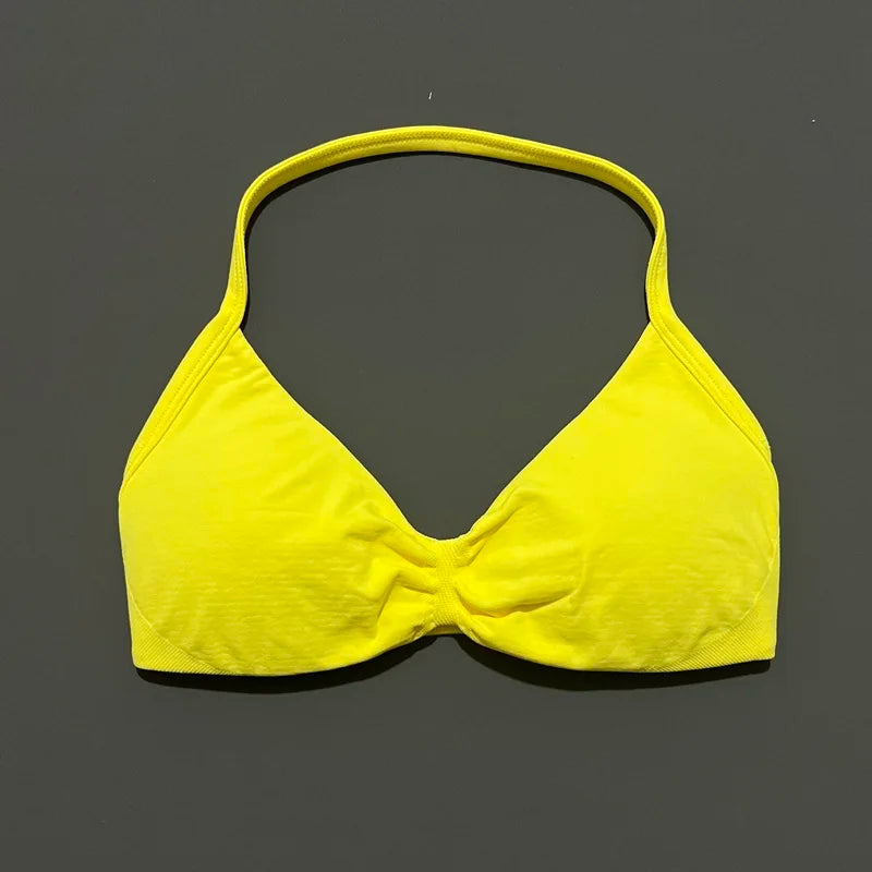 Women’s Halter Sports Bra – Open-Back Design