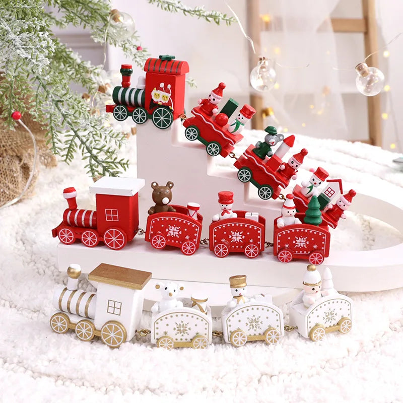 Mini Christmas Train Decorations – Holiday Colors