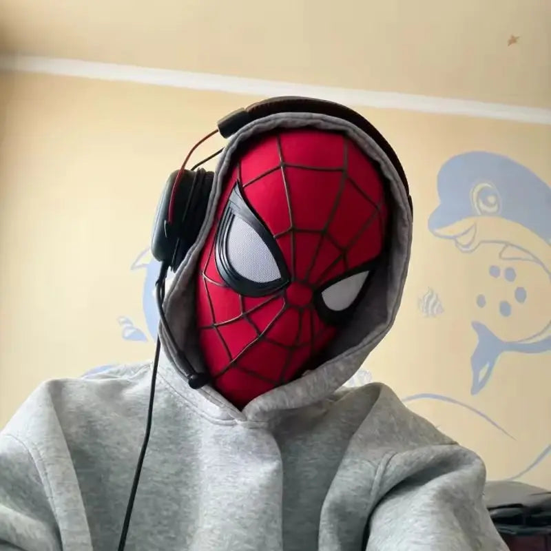 Red Web-Pattern Cosplay Mask – Two Designs