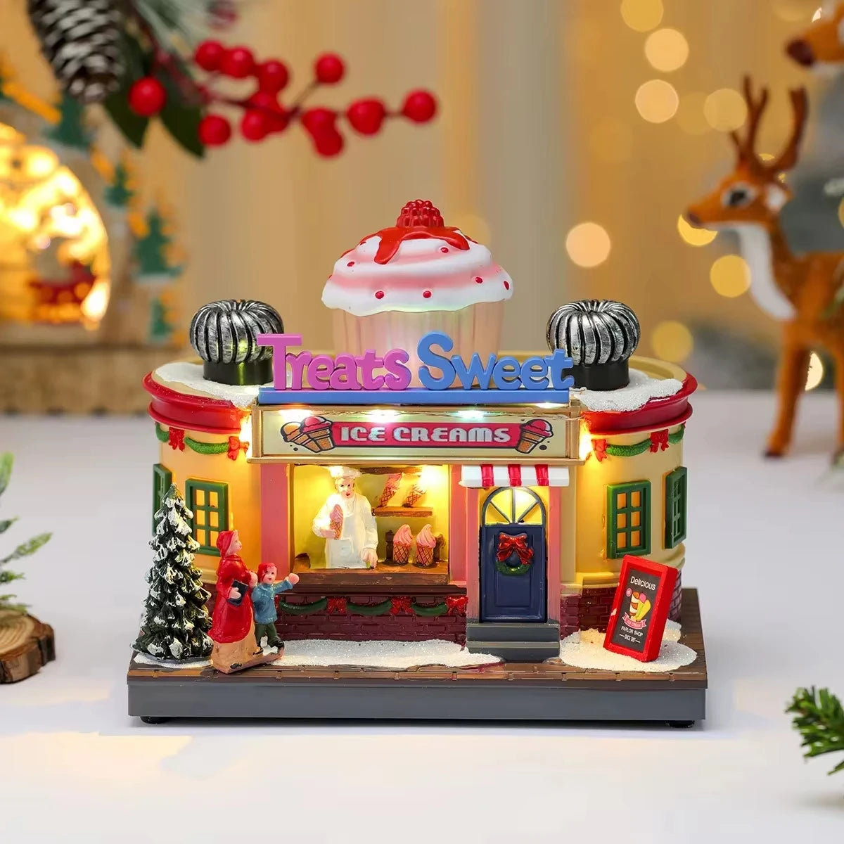 Light-Up Christmas Village Shop Decoration