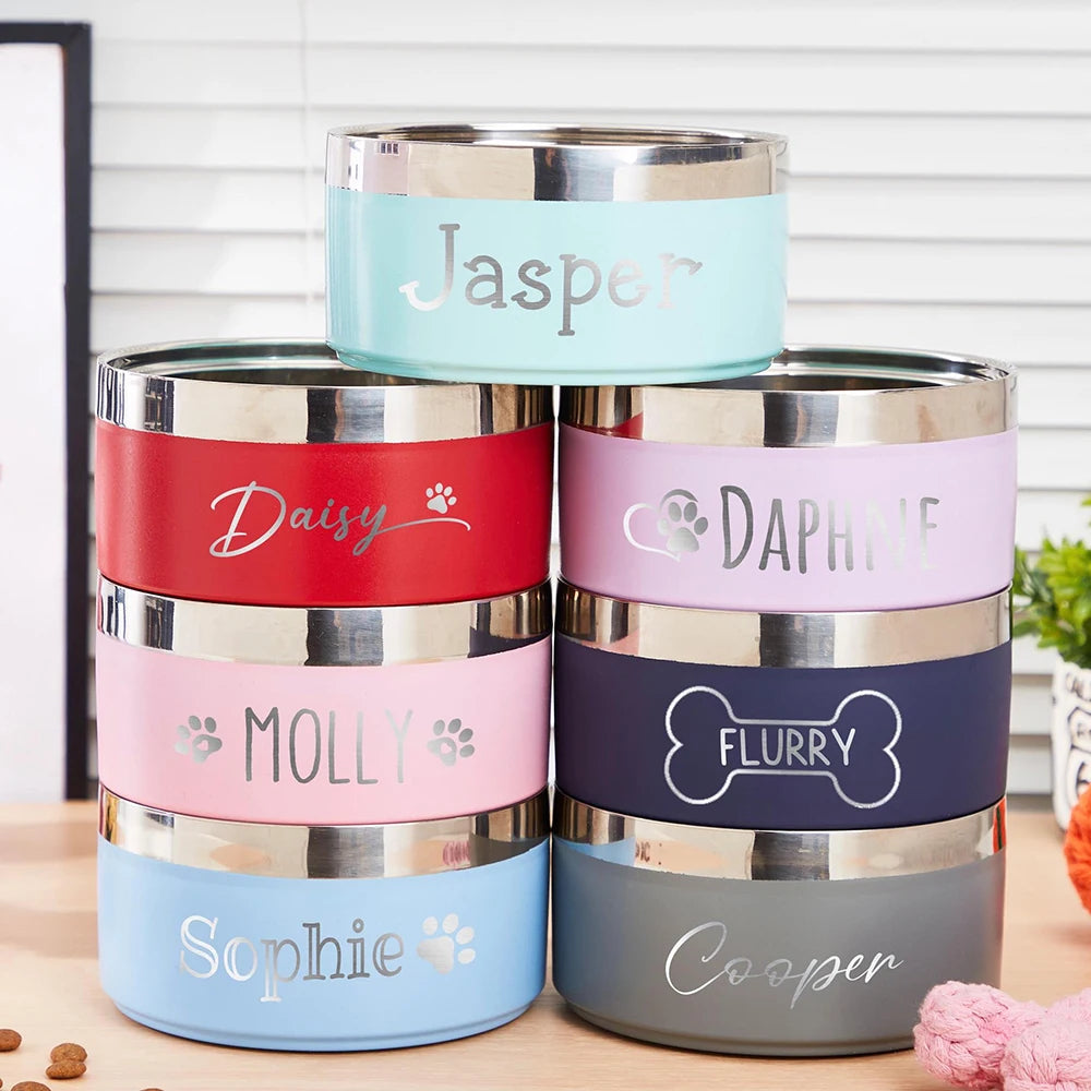 Personalized Stainless-Steel Pet Bowl – 14 or 16 cm